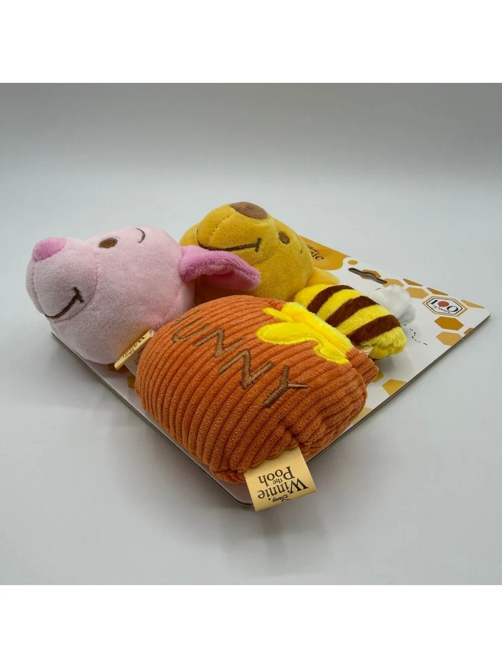Disney Winnie the Pooh 4 Pack Squeaker Plush Dog Toy Pook Piglet Hunny Pot Bee